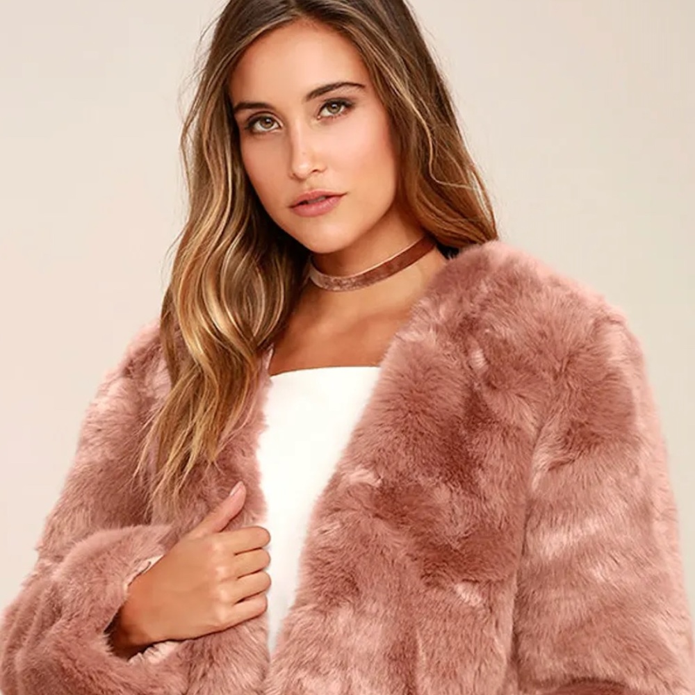 Somedays Lovin' The Giver Mauve Faux Fur Coat